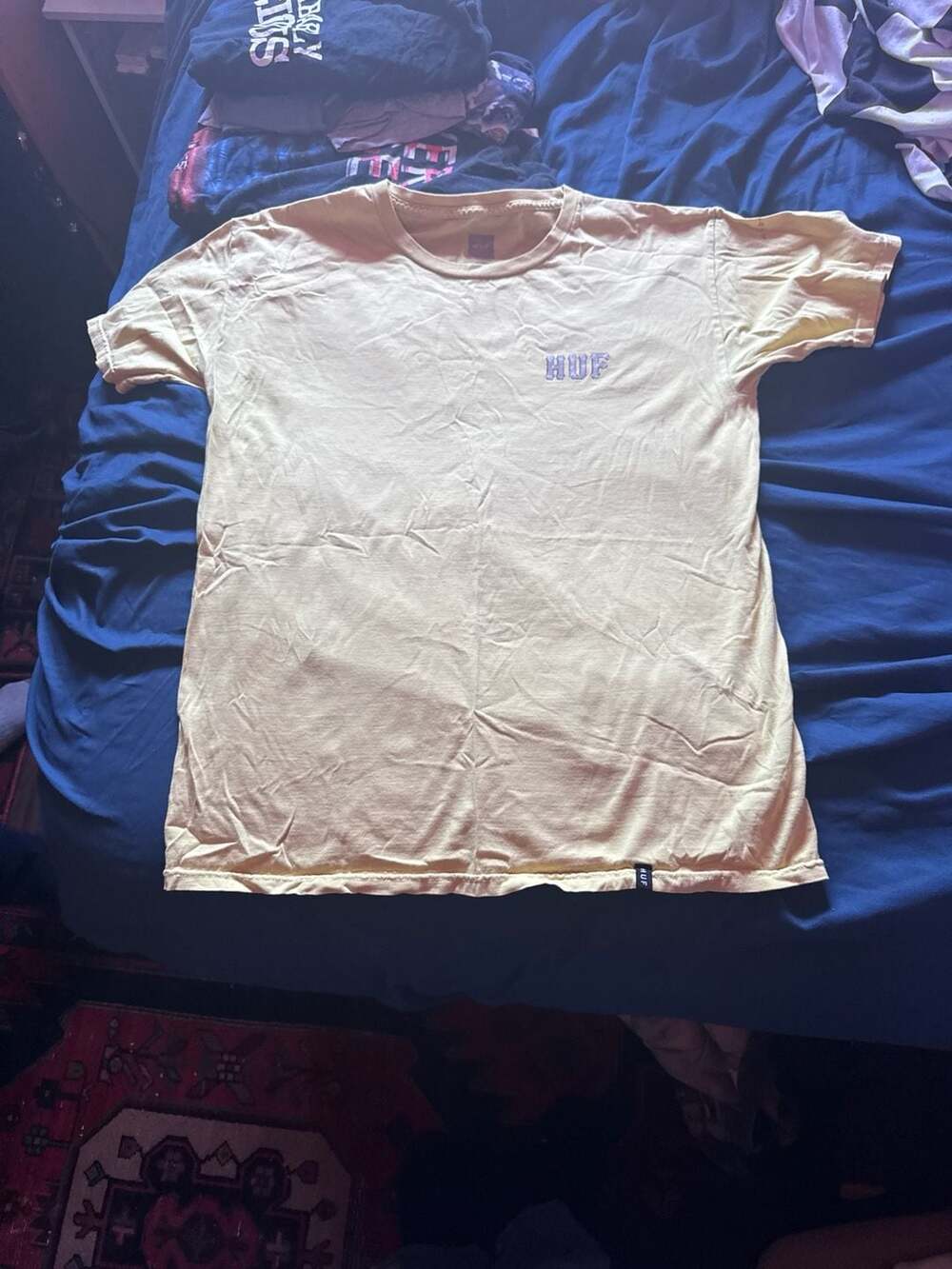 HUF Set H Small Chest Logo and Back Graphic T-Shirt - Pale Yellow